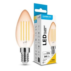 Ampoule LED Filament ambre Candle C35 4W E14 320° 1800K (360 lumens)